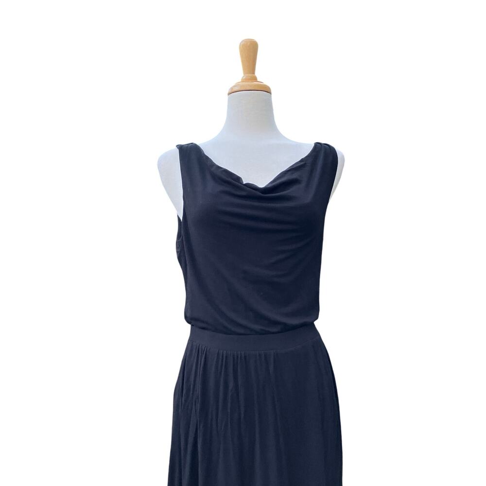 Maeve Anthropologie Dress Sz M Black Sleeveless Cowl Neck Jersey Classic Casual - Picture 3 of 13